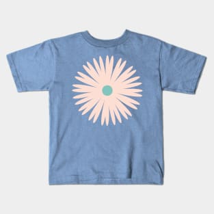 Flower 1, Minimalist Abstract Floral in Peach and Teal Kids T-Shirt